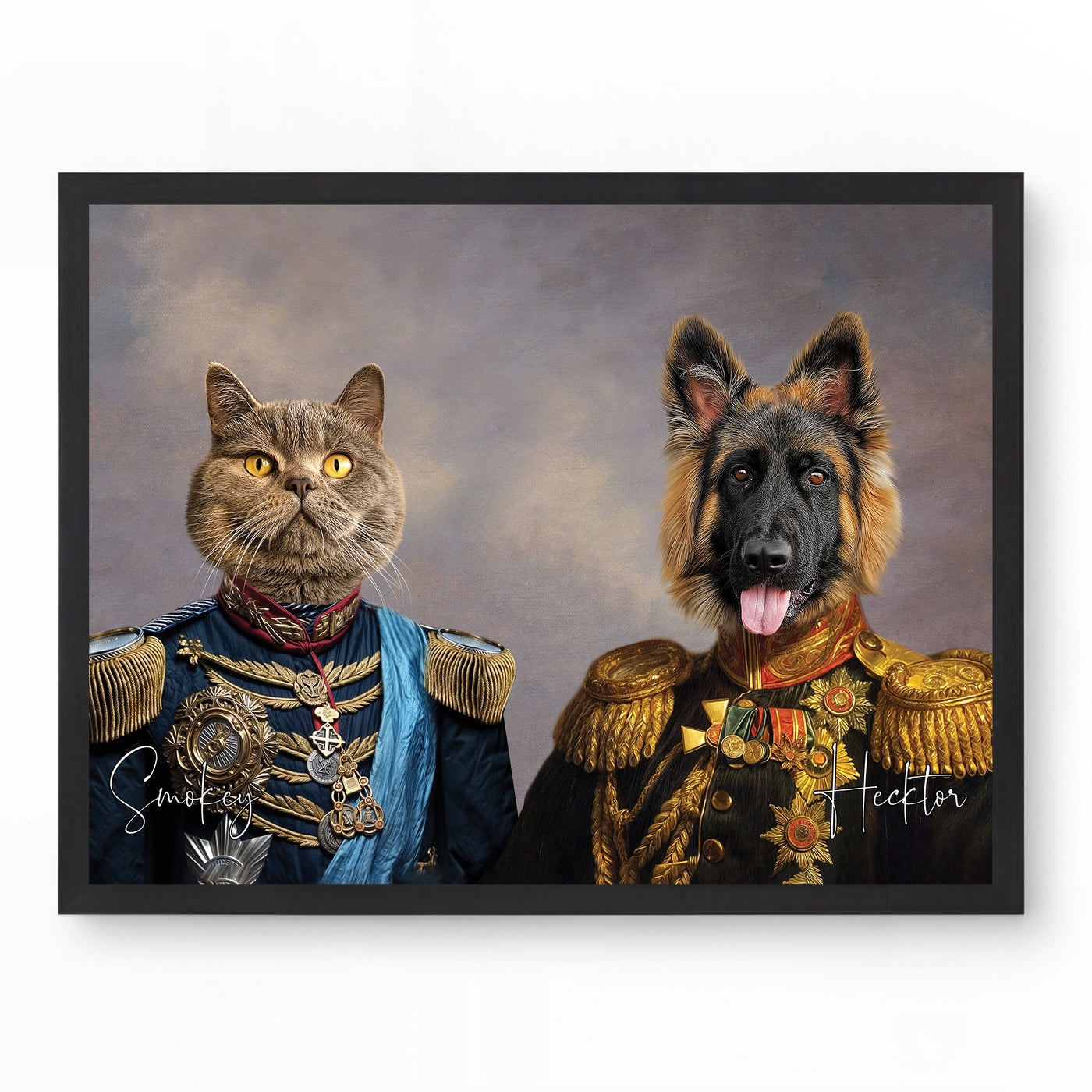 General Paws & Sir Meowington - Custom Pet Portrait
