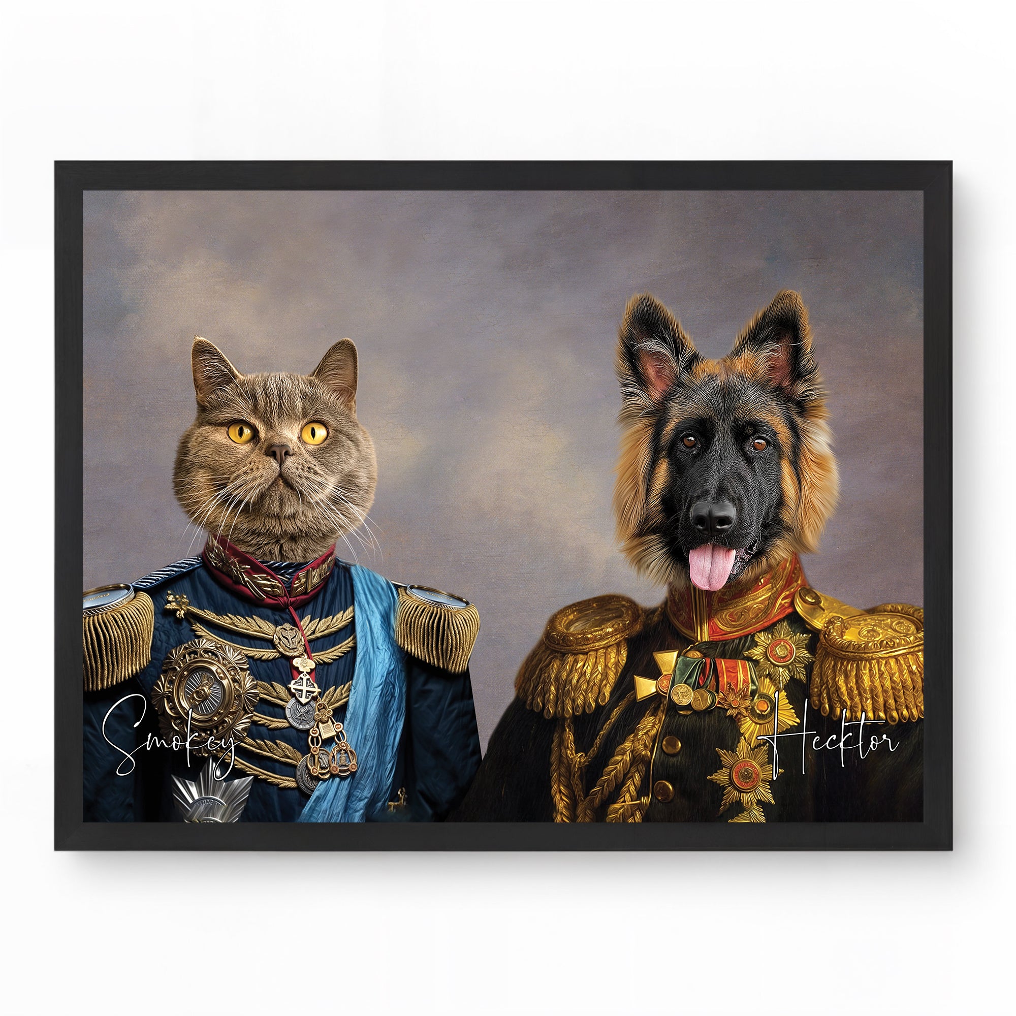 General Paws & Sir Meowington - Custom Pet Portrait