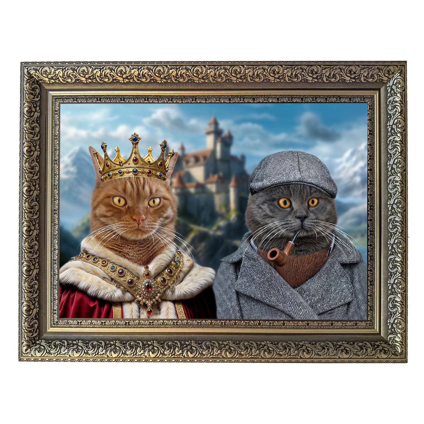 The Crown & The Clue - Custom Cat Portrait