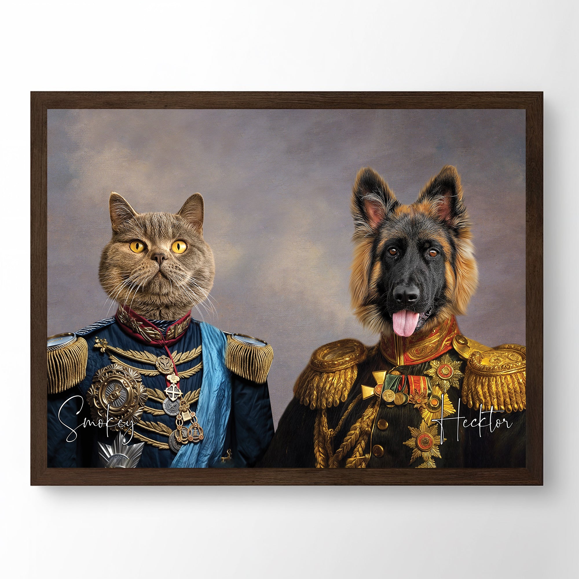 General Paws & Sir Meowington - Custom Pet Portrait