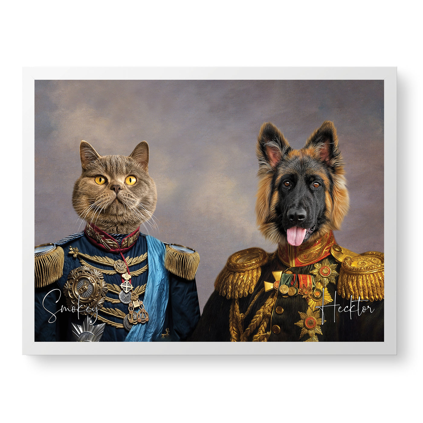 General Paws & Sir Meowington - Custom Pet Portrait