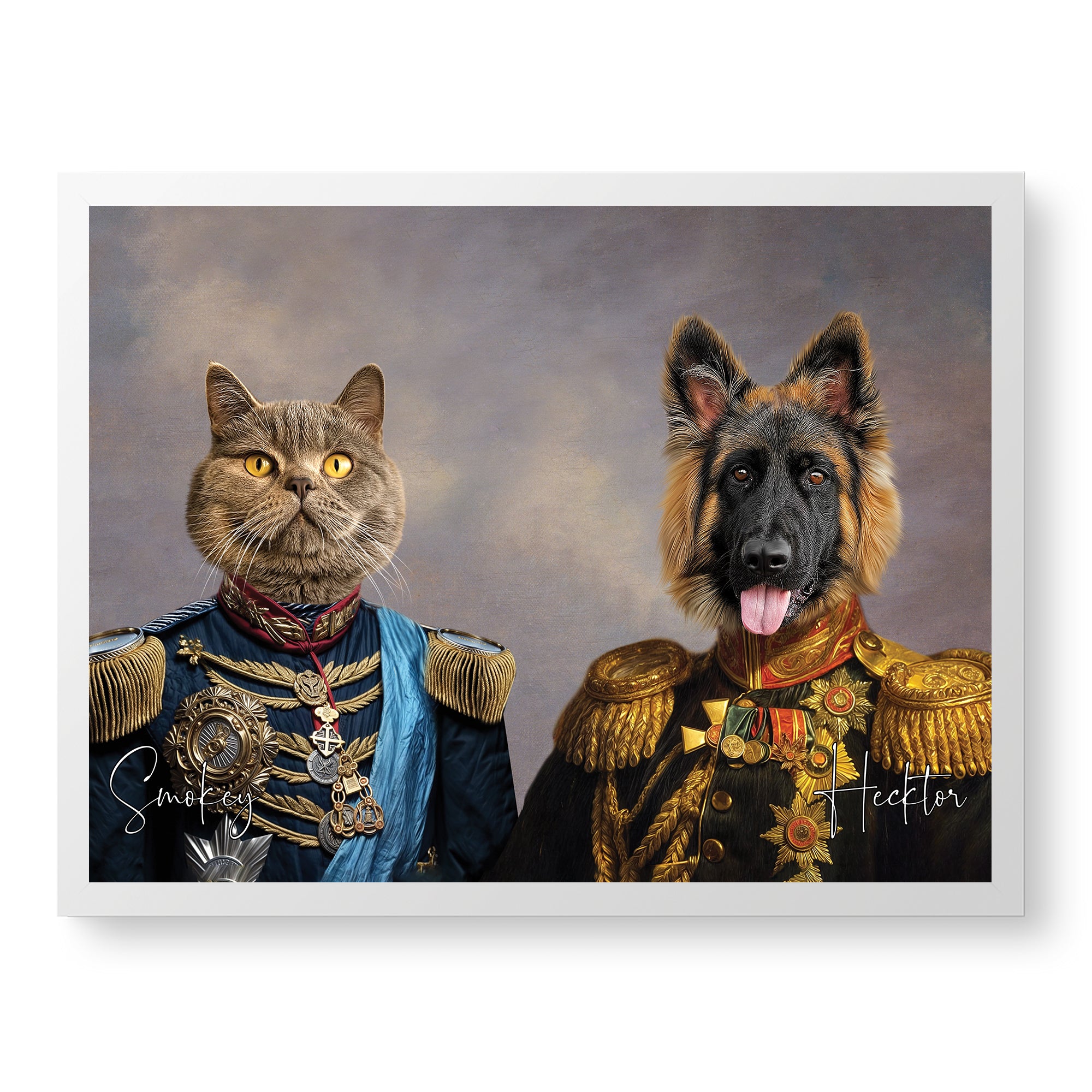 General Paws & Sir Meowington - Custom Pet Portrait