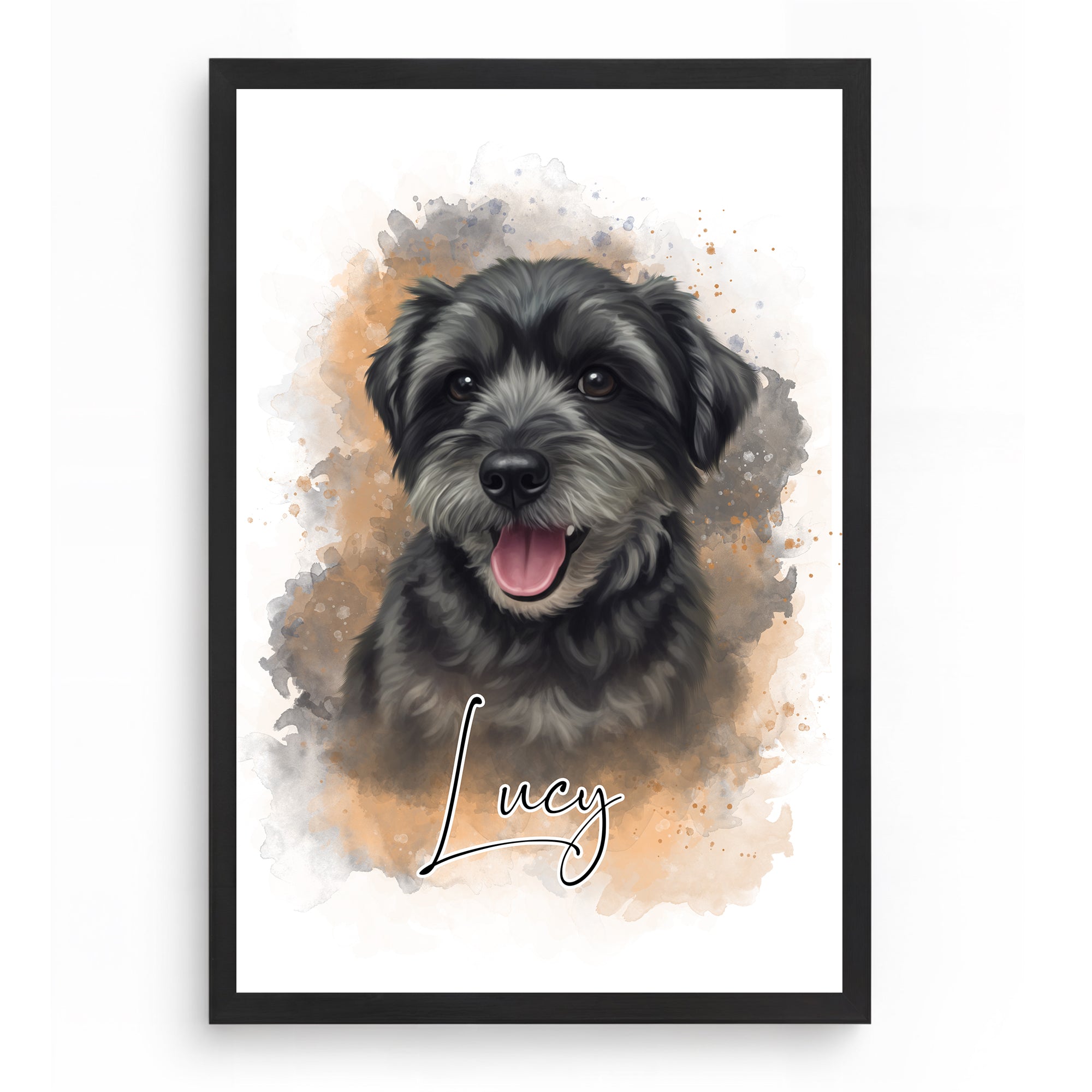 فن الألوان المائية - لوحة مخصصة للحيوانات الأليفة