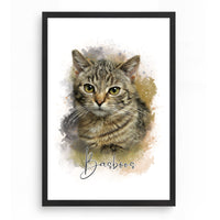 فن الألوان المائية - لوحة مخصصة للحيوانات الأليفة